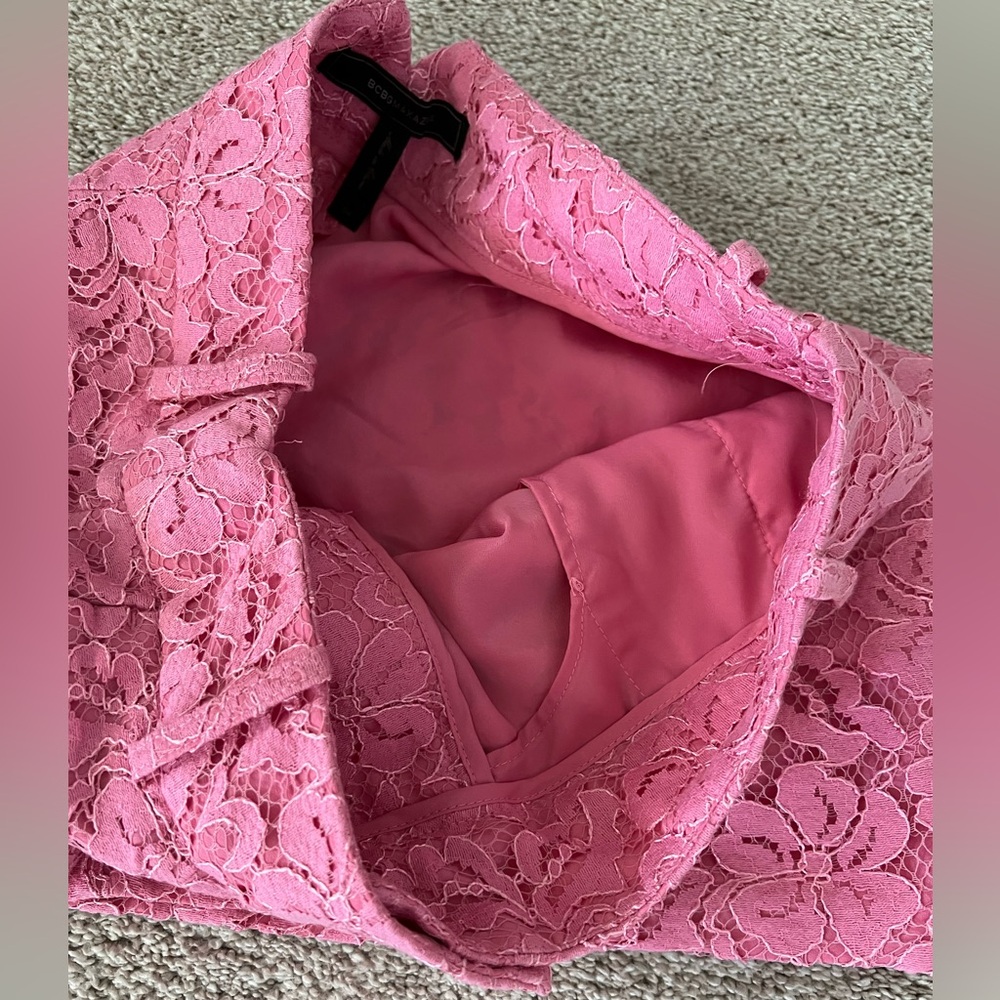 Lace High-Waist Pink Women's Shorts - Picture 7 of 14